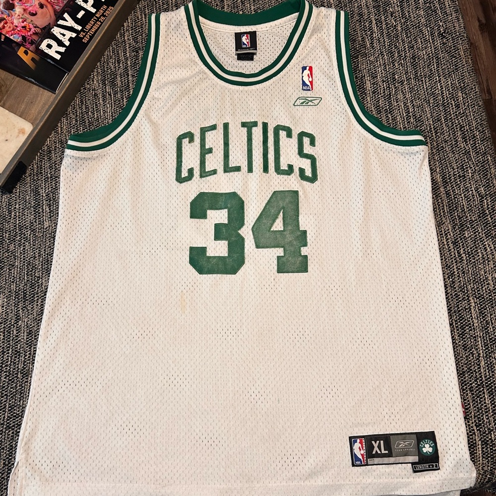 Vintage Pre-Loved Retro Paul Pierce Reebok Green and White Jersey